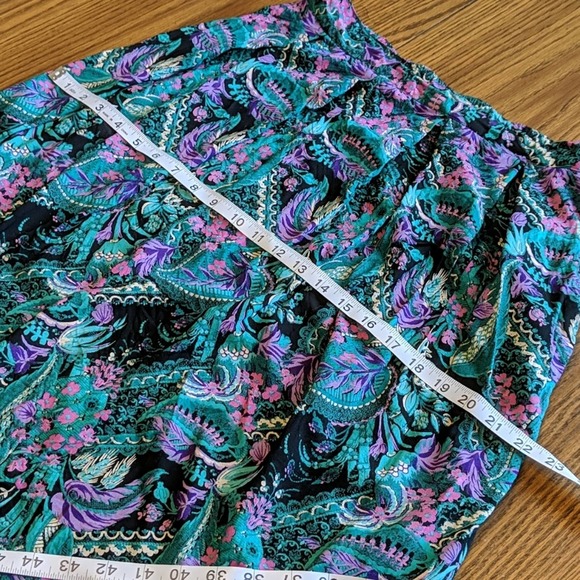 Vintage Kensington Square Floral Pleated Below the Knee A Line Skirt L - Picture 7 of 8